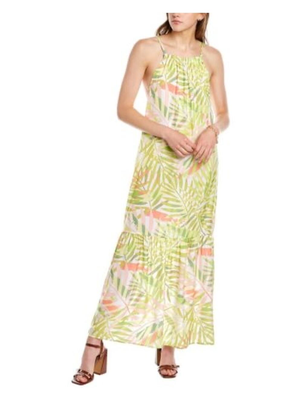 H By Halston Tropical Print Sleeveless Maxi Dress Size XS NWT